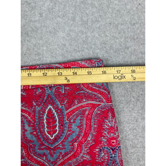 J. Crew No 2 Pencil Skirt Raj Paisley Red Blue Career Slim Fit Womens Size 8 - Picture 9 of 11